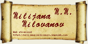 Milijana Milovanov vizit kartica